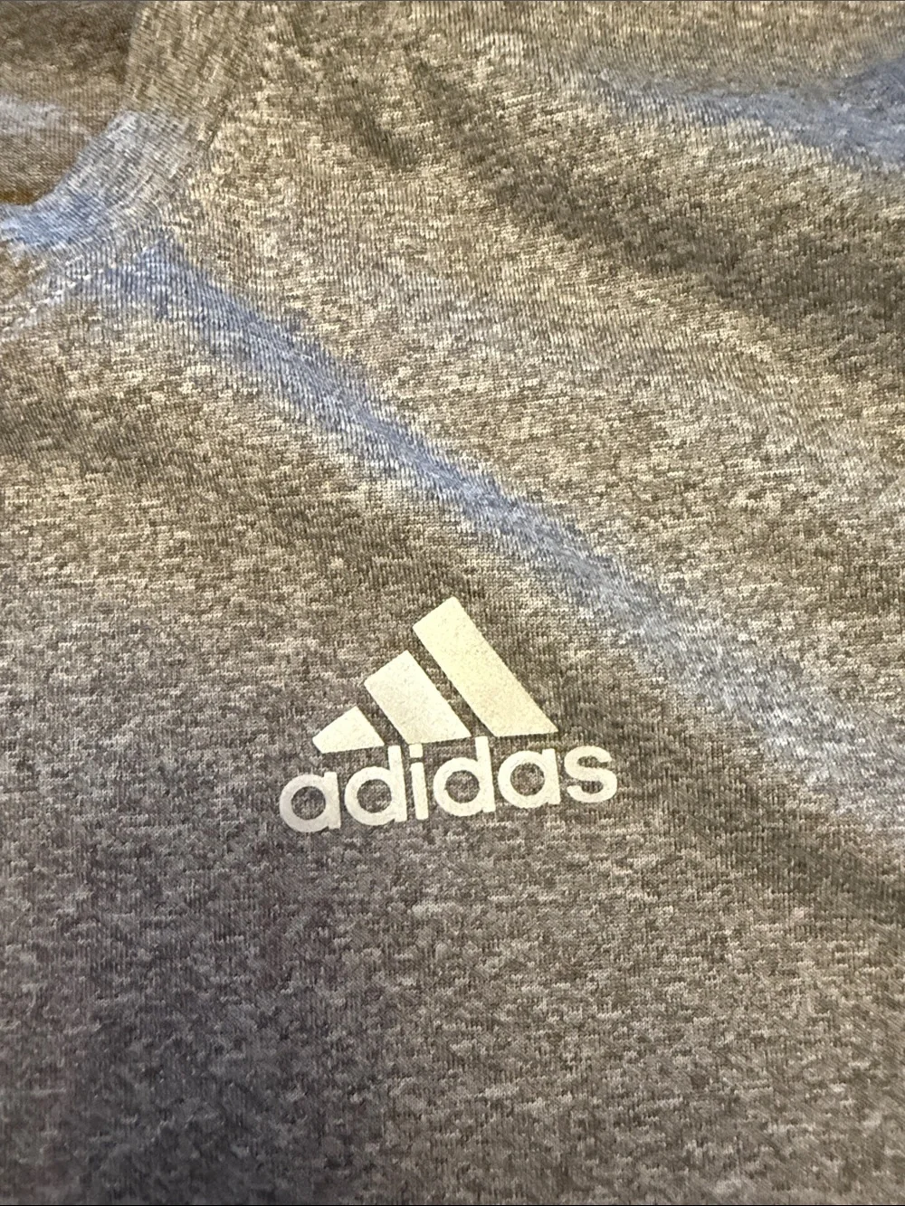 adidas Gray Heather Short Sleeve Athletic Tee